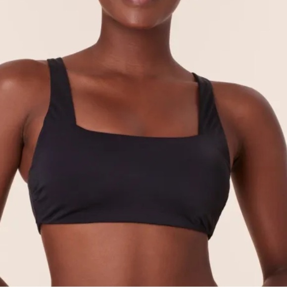 Andie Swim The Barbados Top Bikini Black NWT Swimsuit Minimalist - Picture 1 of 8
